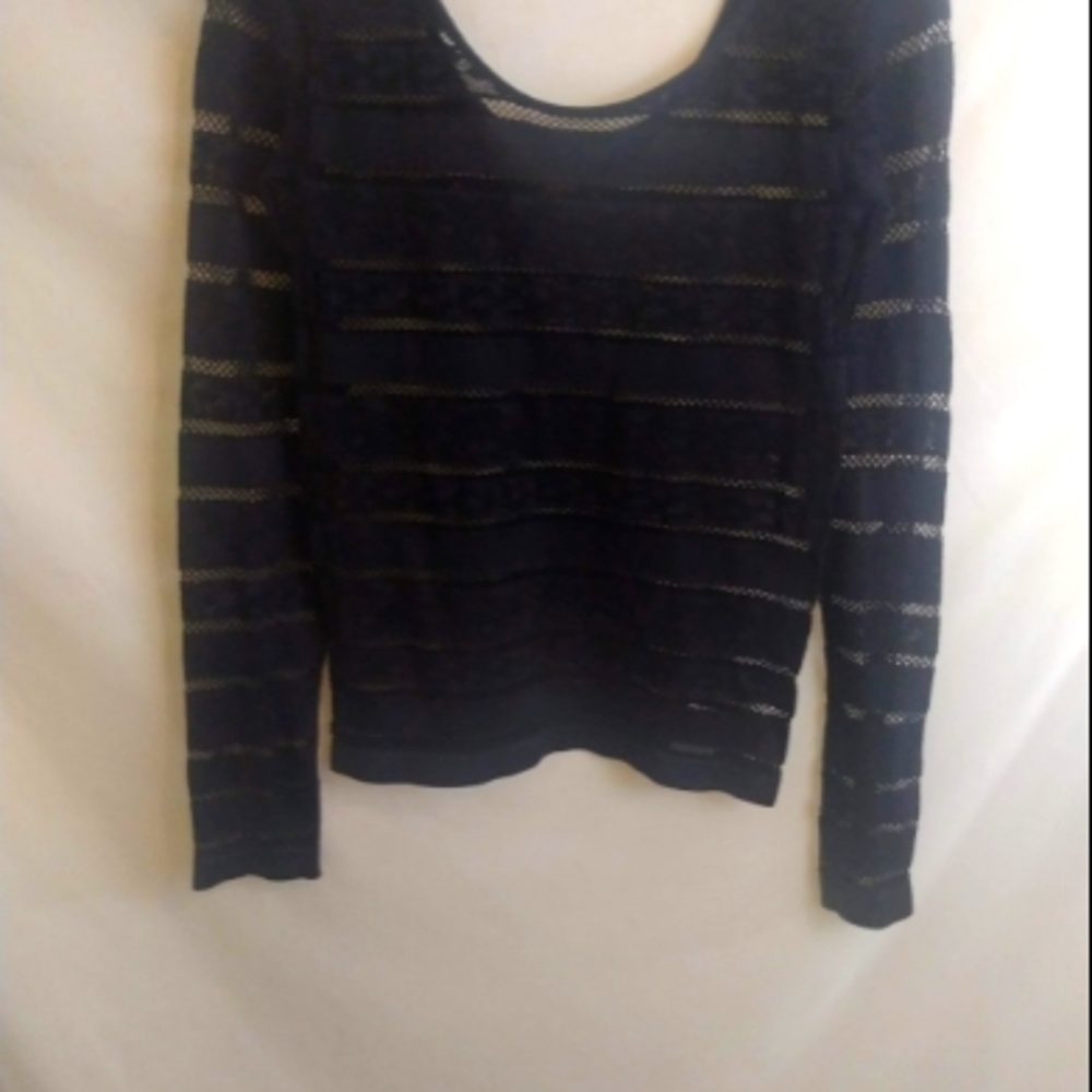 Bongo Black Mesh/Print Top - Picture 1 of 9
